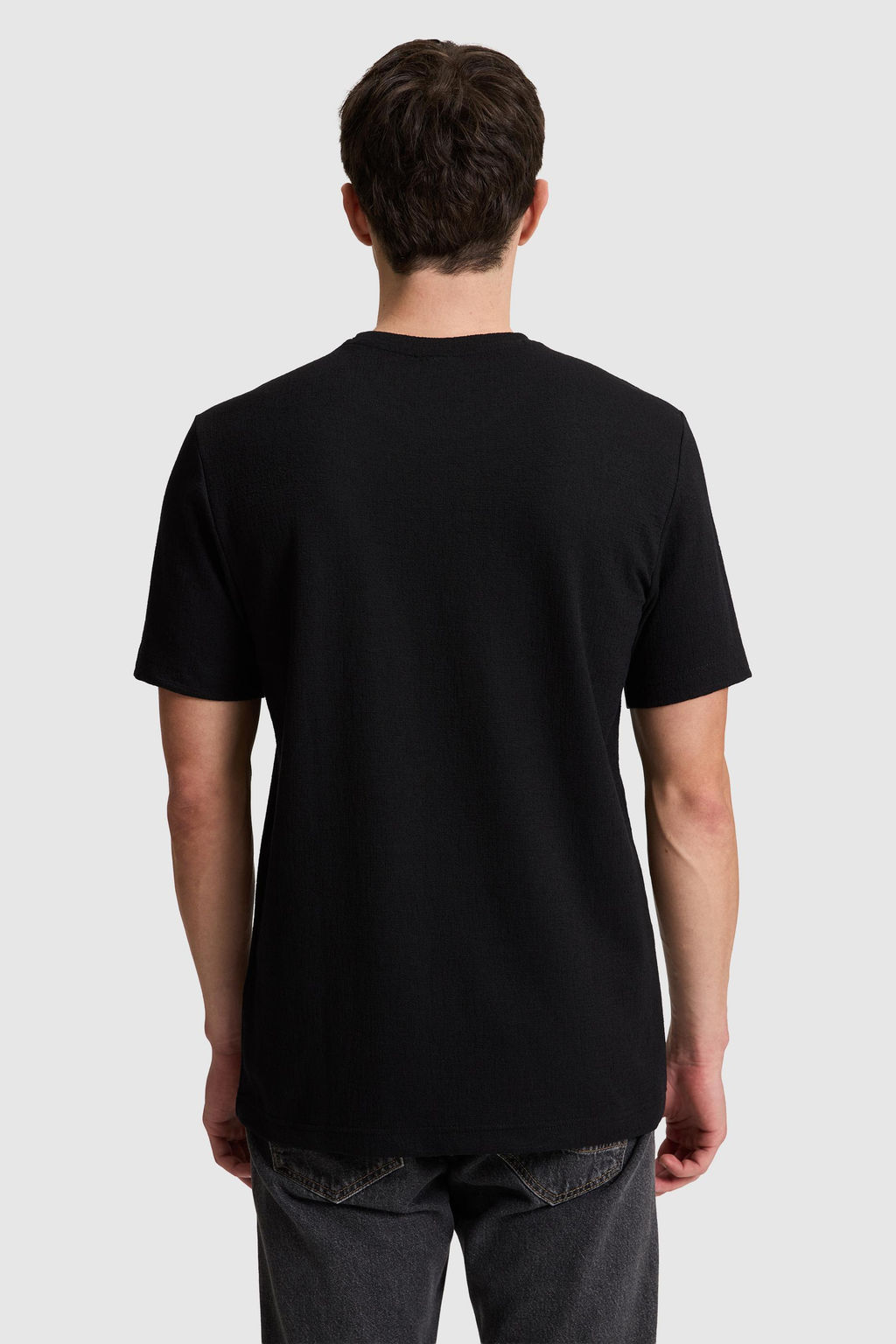 Erkek Siyah Regular Fit Bisiklet Yaka Ti__rt