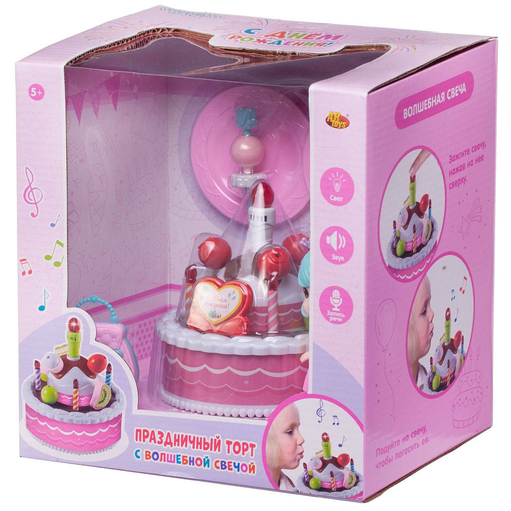 Игровой набор ABtoys Помогаю Маме Торт с куколкой и игровыми предметами, свет, звук, функция записи речи  фото 6