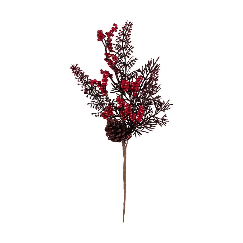 Blumentag VDD-66 Веточка декоративная с шишкой и ягодами 6 х 1 шт. 31 см 01