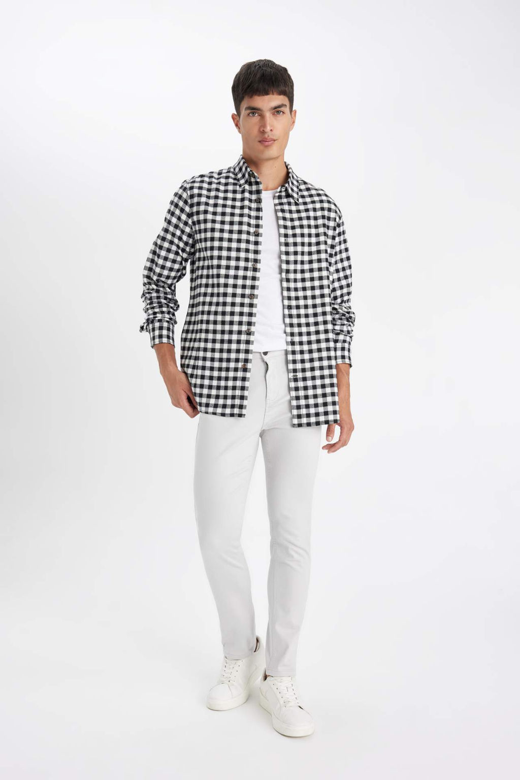 Pantolon Slim Fit Dar Kesim Cepli Dar Paca - Defacto фото 2