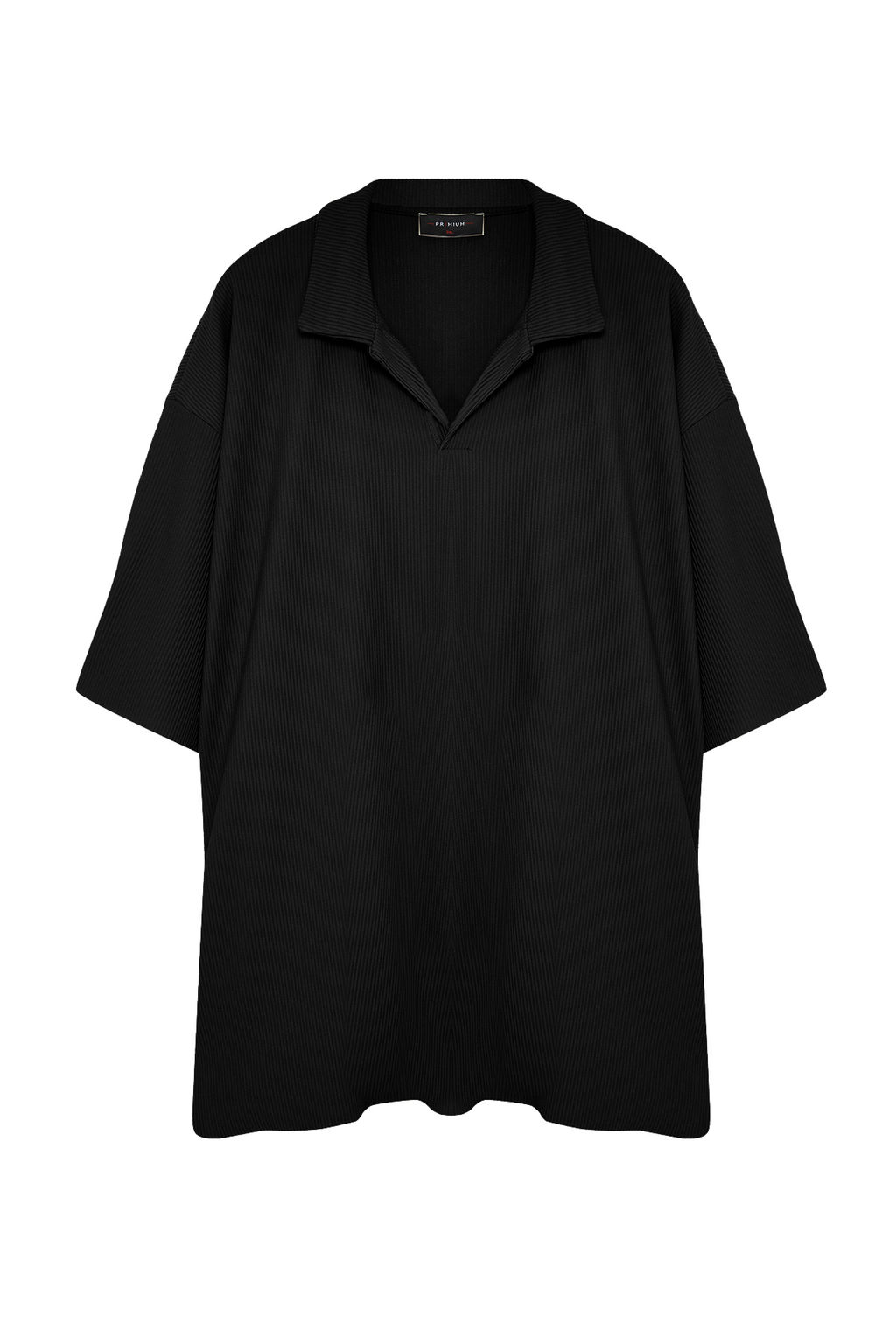 Trendyolmilla Man Premium Buyuk Beden Siyah Oversize Dokulu Ottoman Polo Yaka T-Shirt TMNSS24BF00047  фото 7