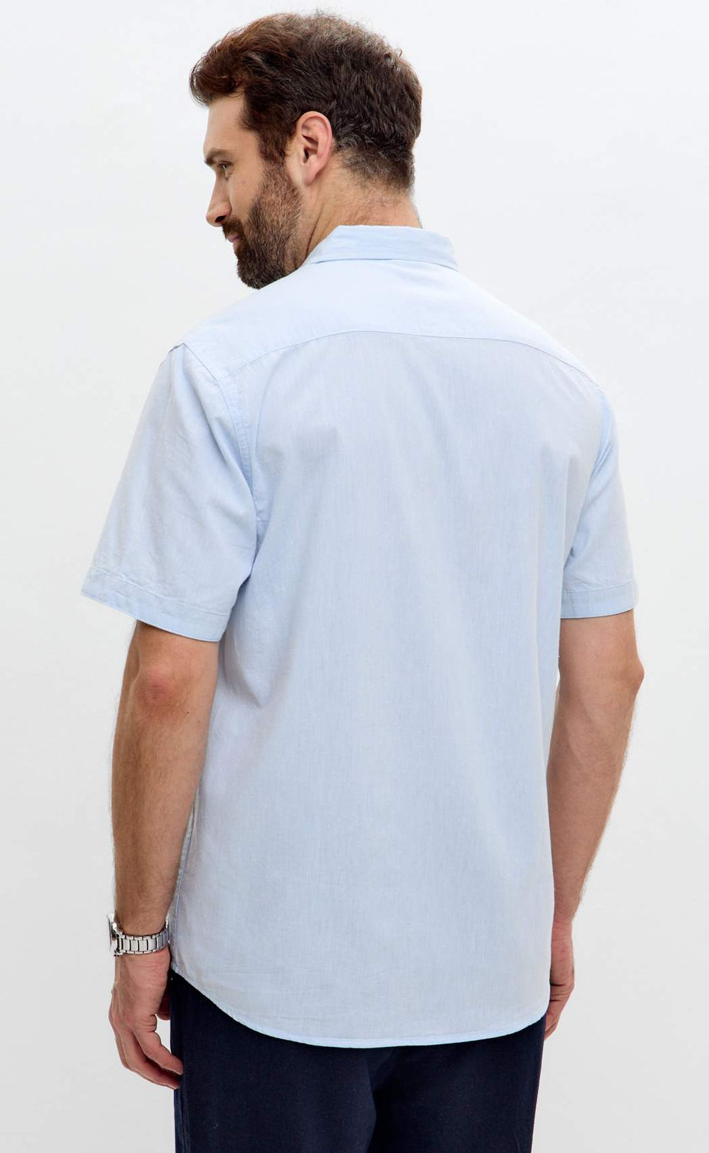 Рубашка к/р лен F611-0485 l.blue - Fine joyce фото 6