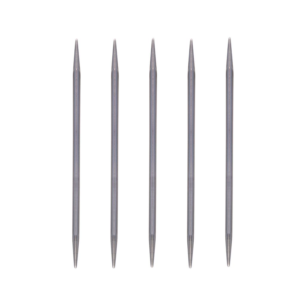 Спицы GAMMA 5-ти компл. чулочные MK5-10 сталь d 3.5 мм 10 см 5 шт под никель  фото 4