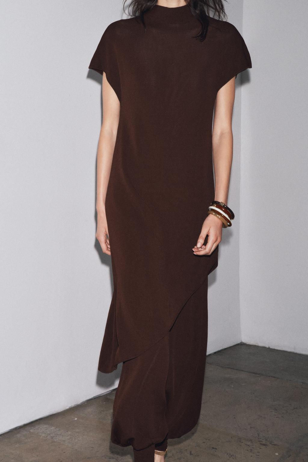 MIDI TUNIC DRESS WITH BOW - Zara фото 4