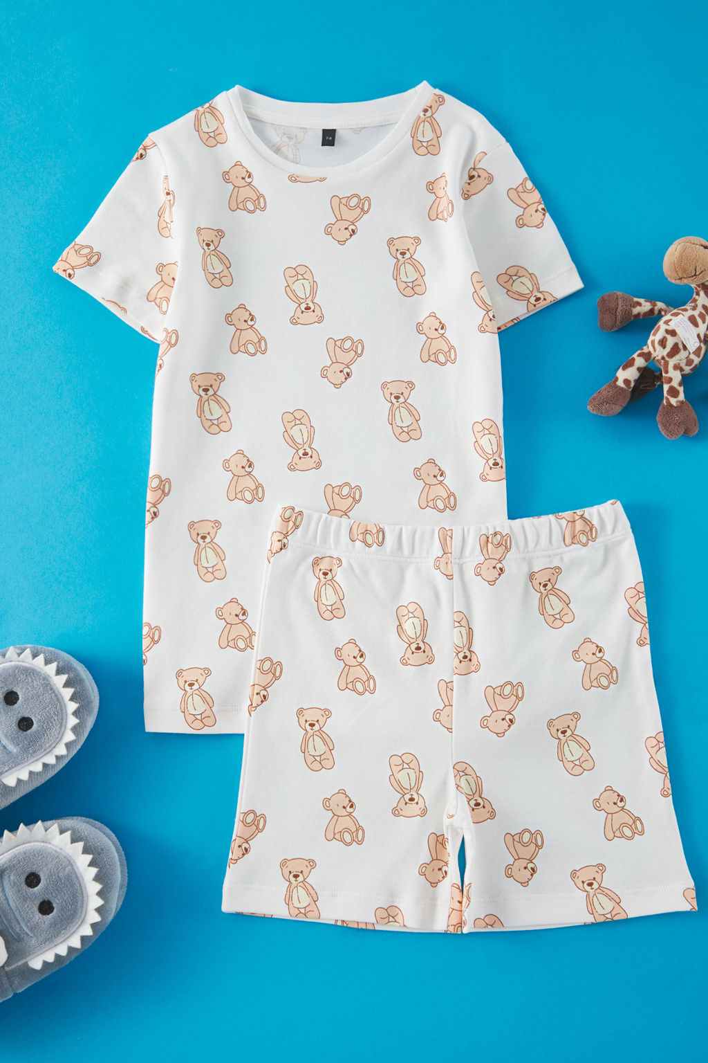 Cok Renkli K?z Cocuk %100 Pamuklu Ay?c?k Bask?l? Alt Ust Pijama Tak?m? TKDSS25PT00012