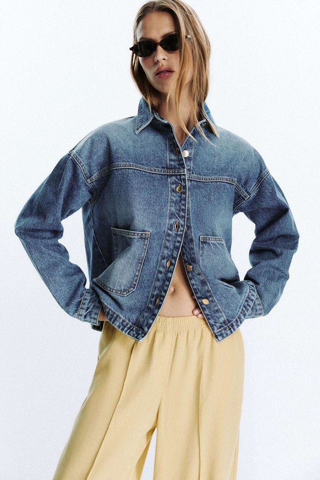 WIDE-LEG SEAM TROUSERS - Zara фото 3