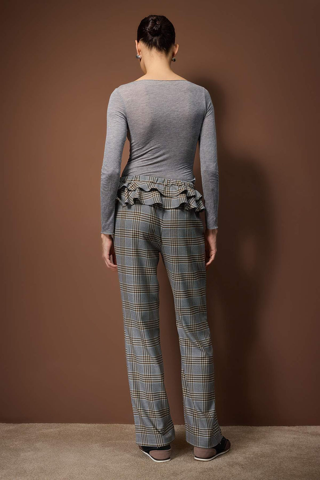 Cok Renkli F?r f?r Detayl? Ekoseli Wide Leg/Genis Paca Pantolon TWOAW26PL00153 - Trendyolmilla фото 5