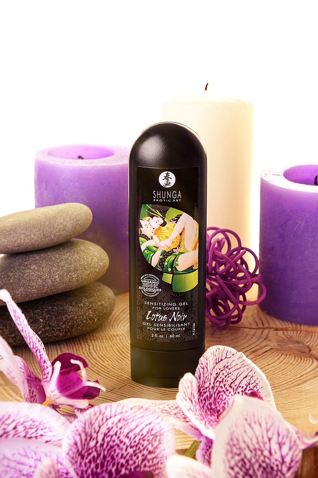 Возбуждающий гель для влюбленных Shunga Lotus Noir, уникальная формула с L-аргинином, 60 мл.