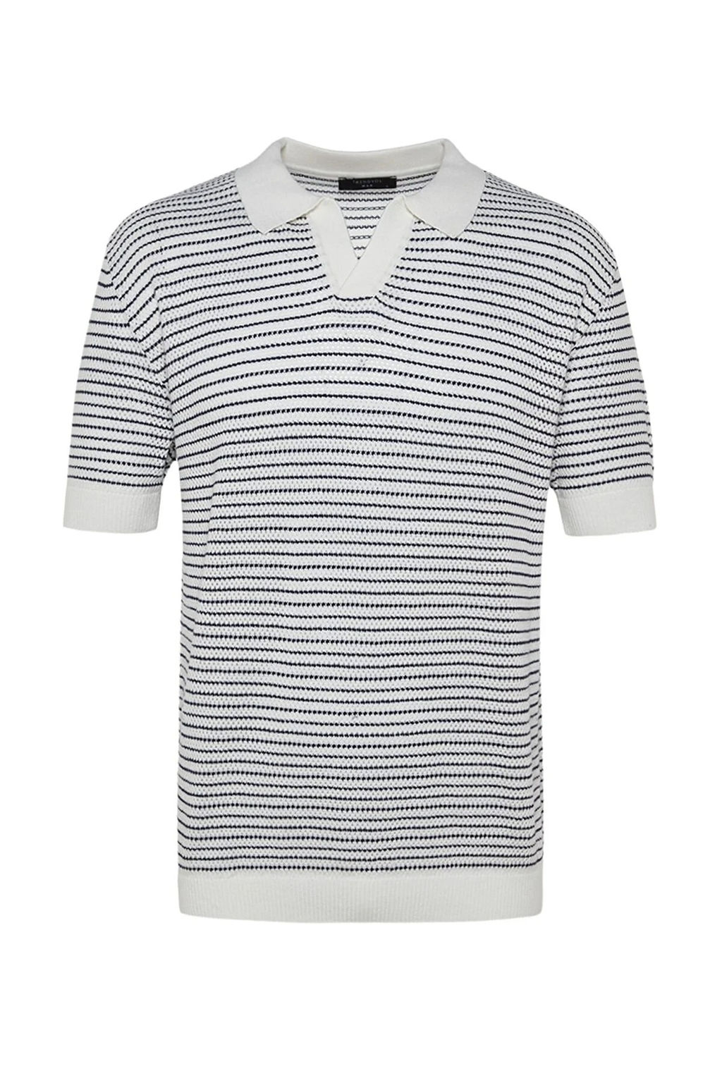 Lacivert Relaxed K?sa Kol Polo Yaka Triko T-shirt TMNSS23PO00026