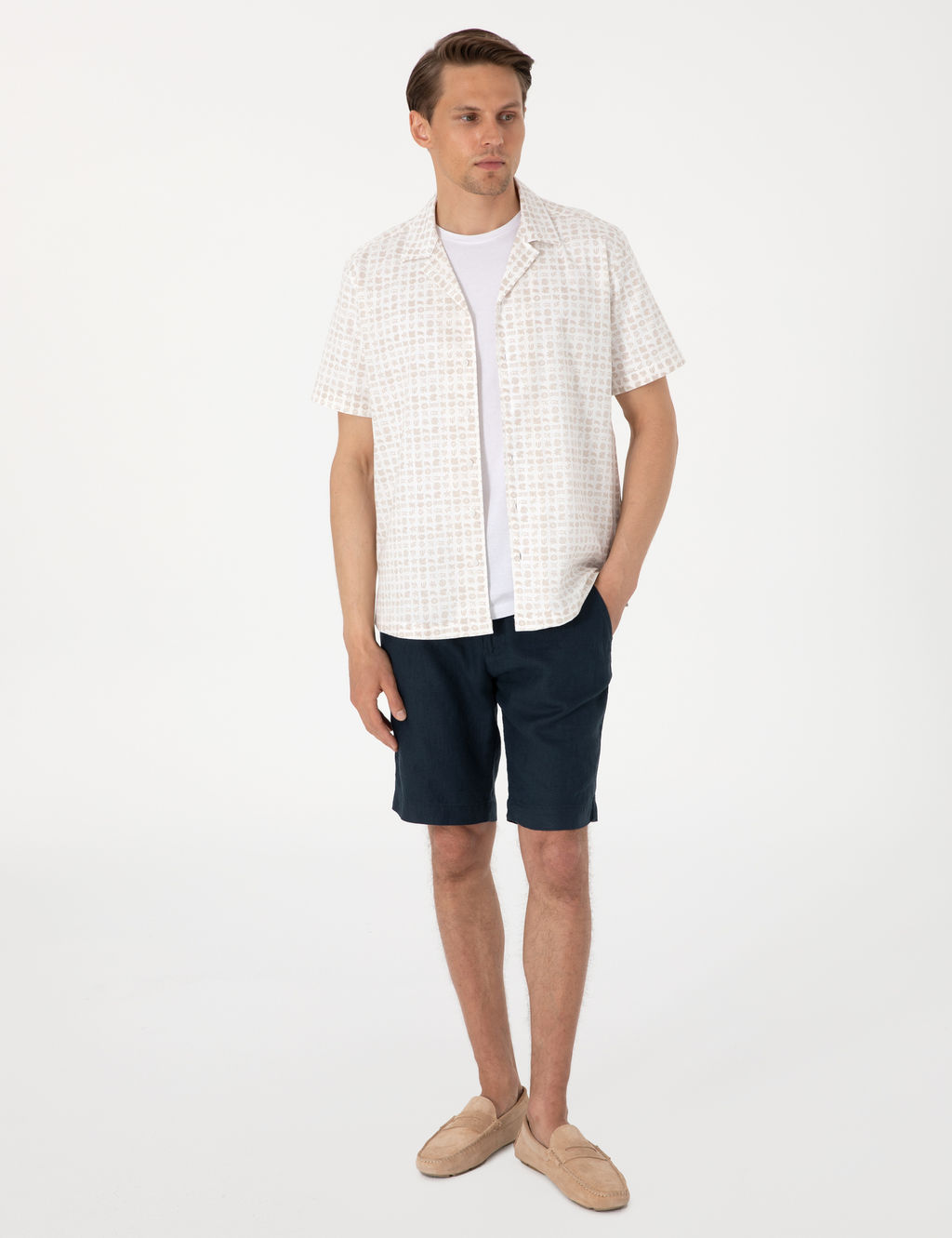 Bej Comfort Fit K_sa Kollu G_mlek