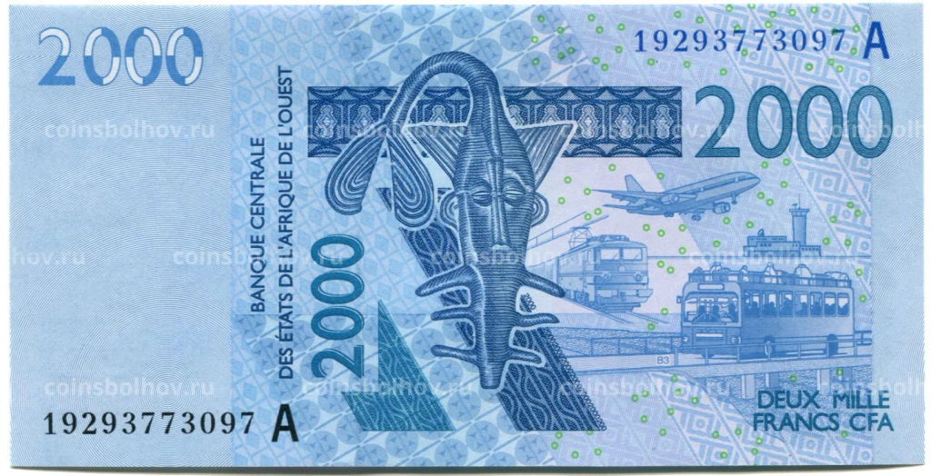 2000 франков 2003 года Кот д-Ивуар (буква A)