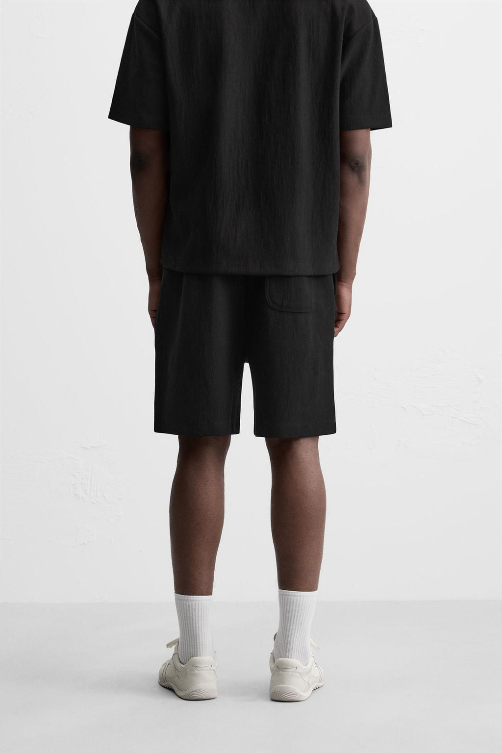 TEXTURED JOGGER BERMUDA SHORTS - Zara фото 19