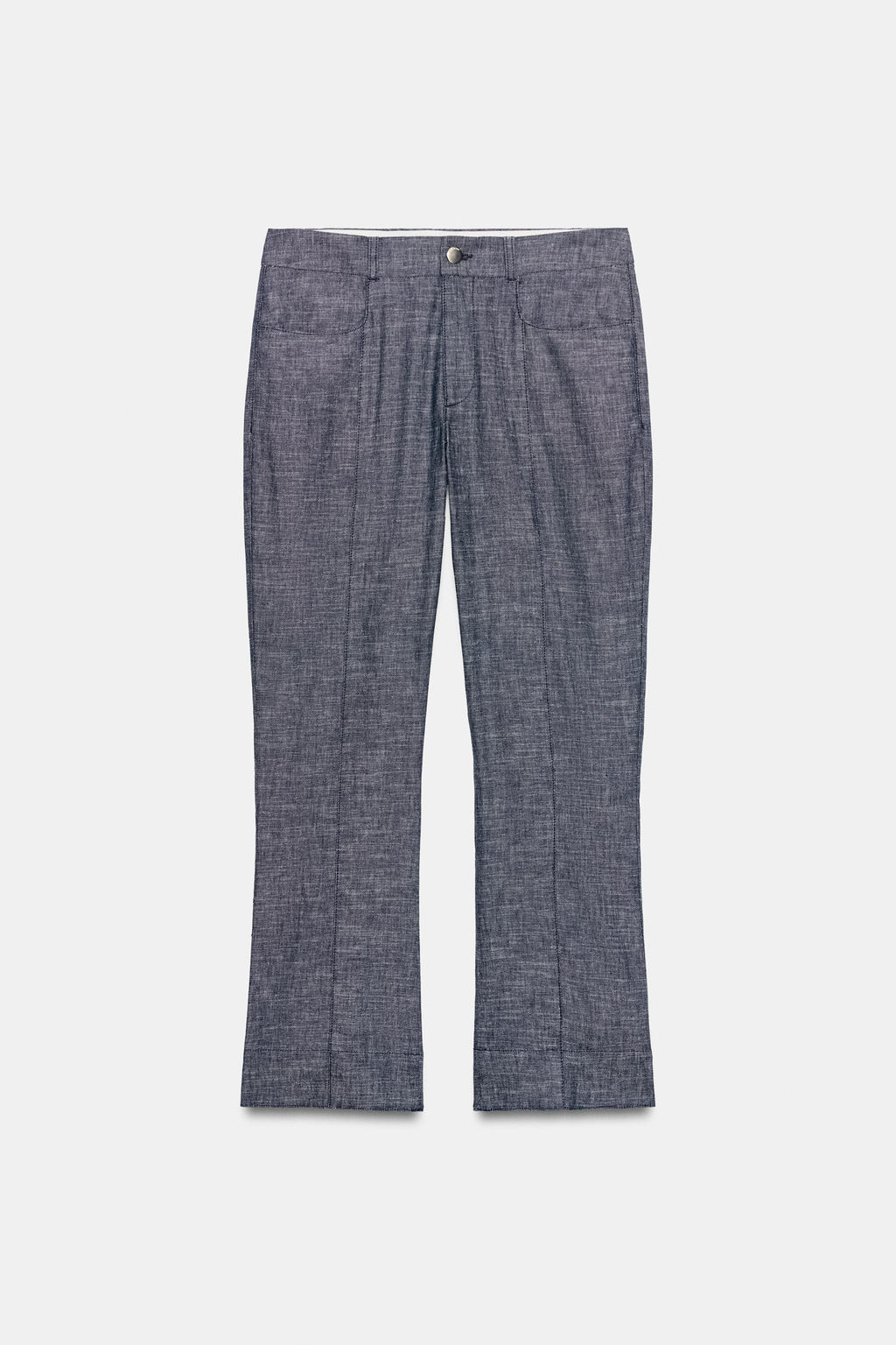 PANTAL?N MINI FLARE CON LINO / Gris - Zara фото 8