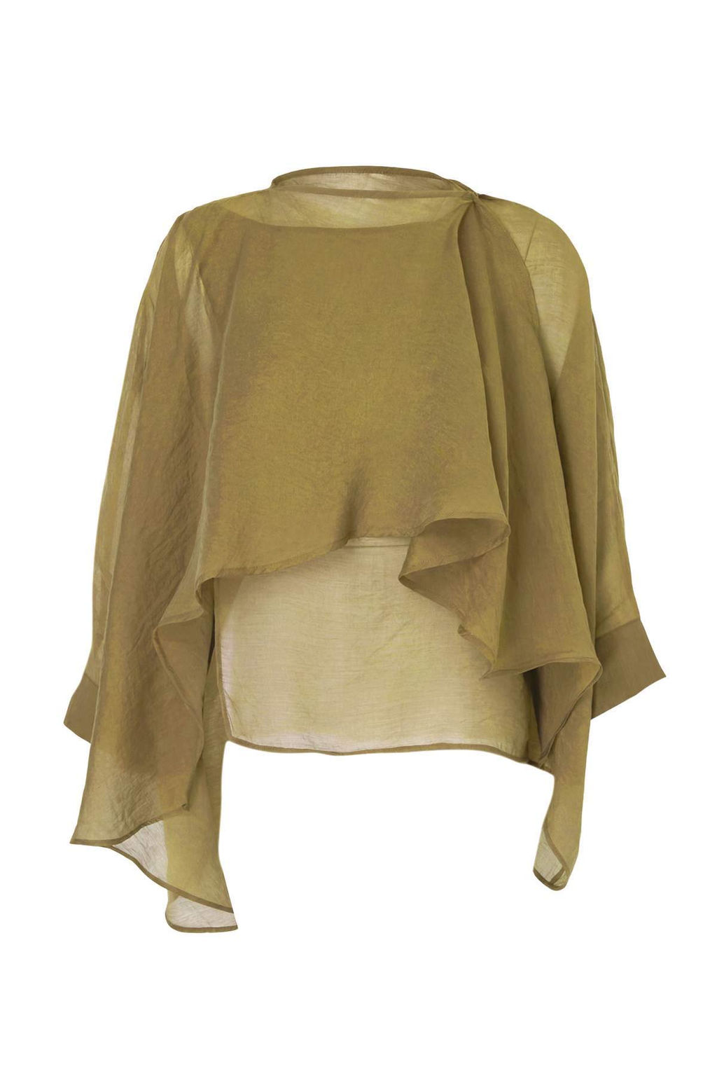 Yesil Onu Dugme Detayl? Oversize Ince Dokumlu Dokuma Bluz TWOSS26BZ00653 - Trendyolmilla фото 3