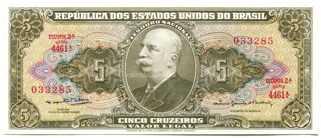 5 крузейро 1964 года Бразилия