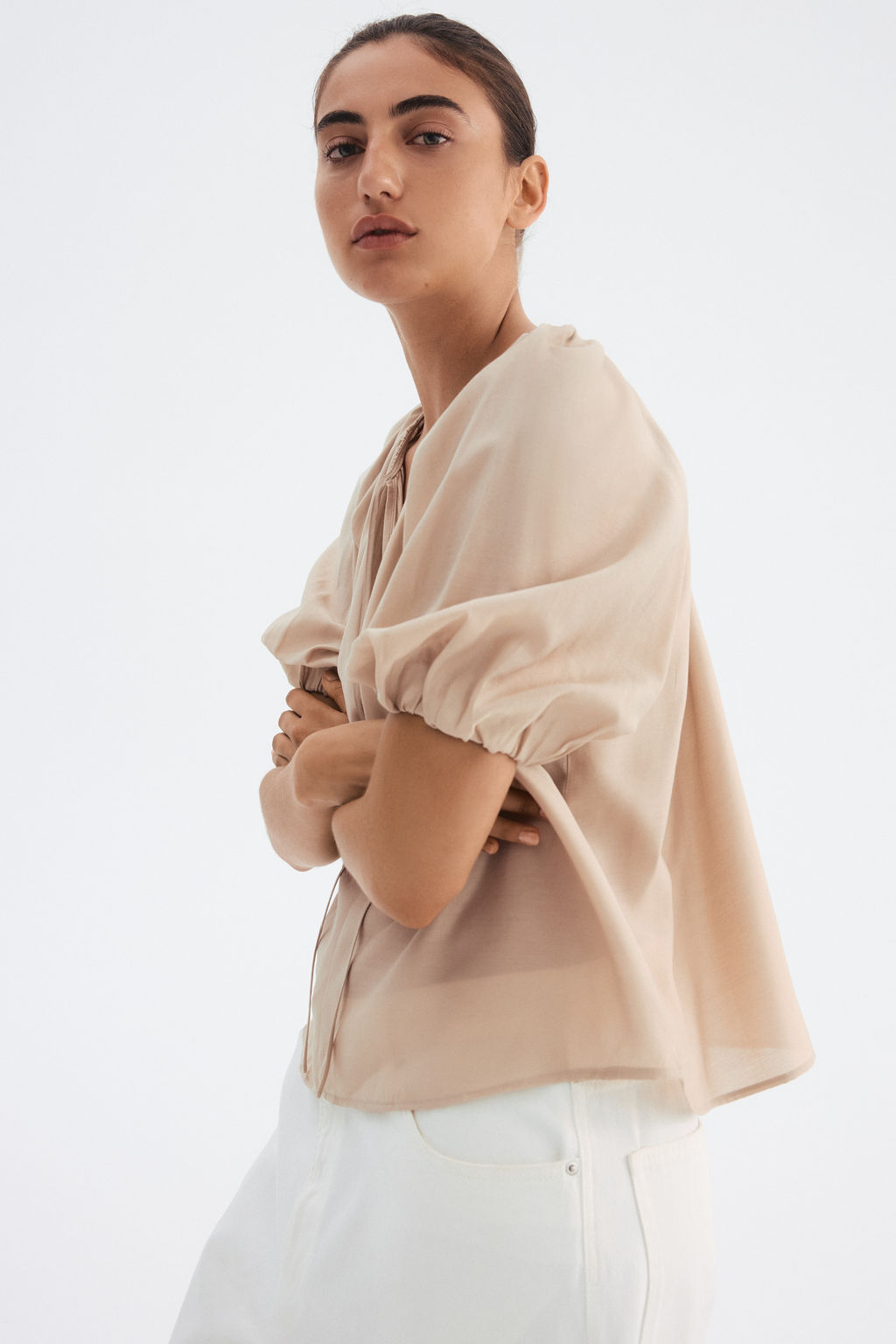 Blusa con mangas globo - H&m фото 5
