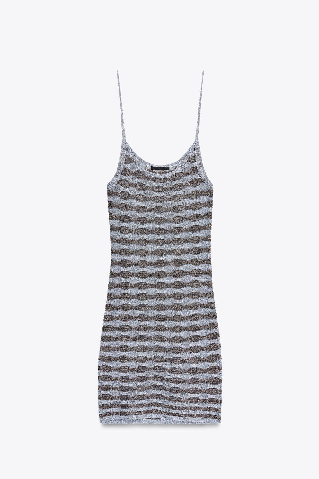 STRIPED METALLIC THREAD DRESS - Zara фото 6