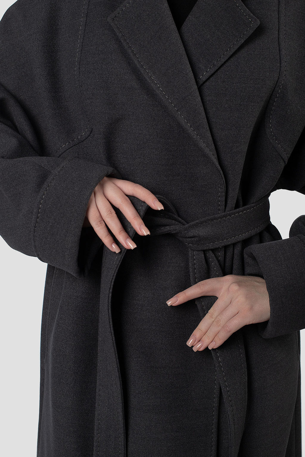 01-12215 Пальто женское демисезонное (пояс) - El podio фото 7