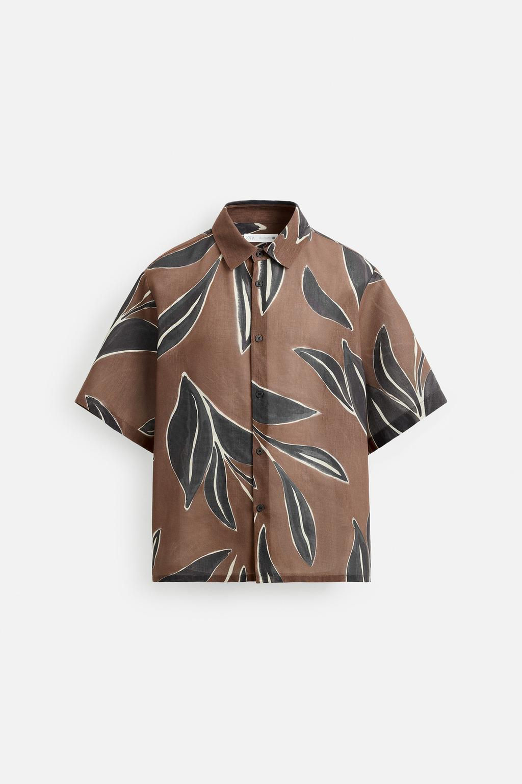 LEAF PRINT SHIRT - Zara фото 7