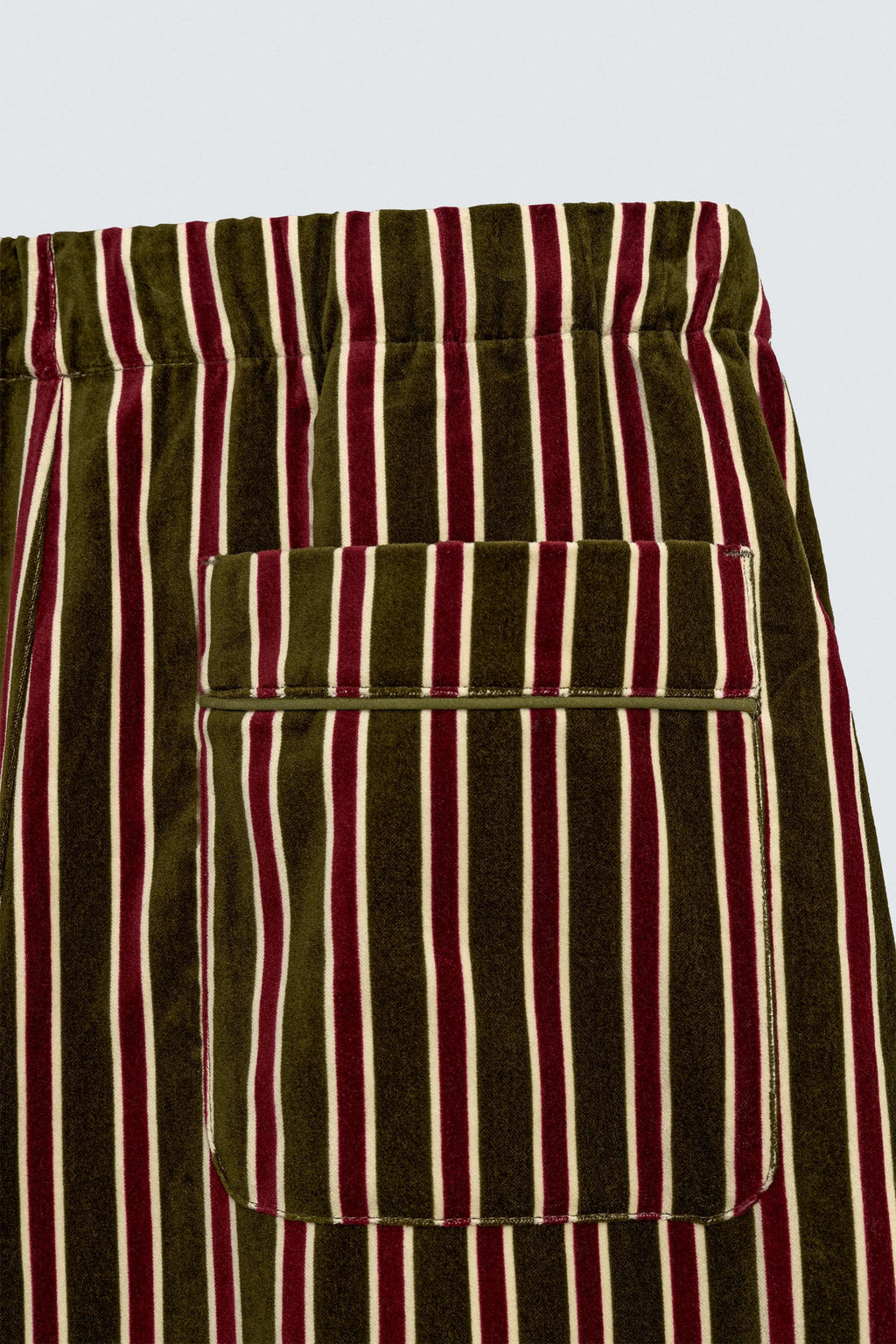 LIMITED EDITION VELVET CONTRAST STRIPED TROUSERS - Zara фото 9