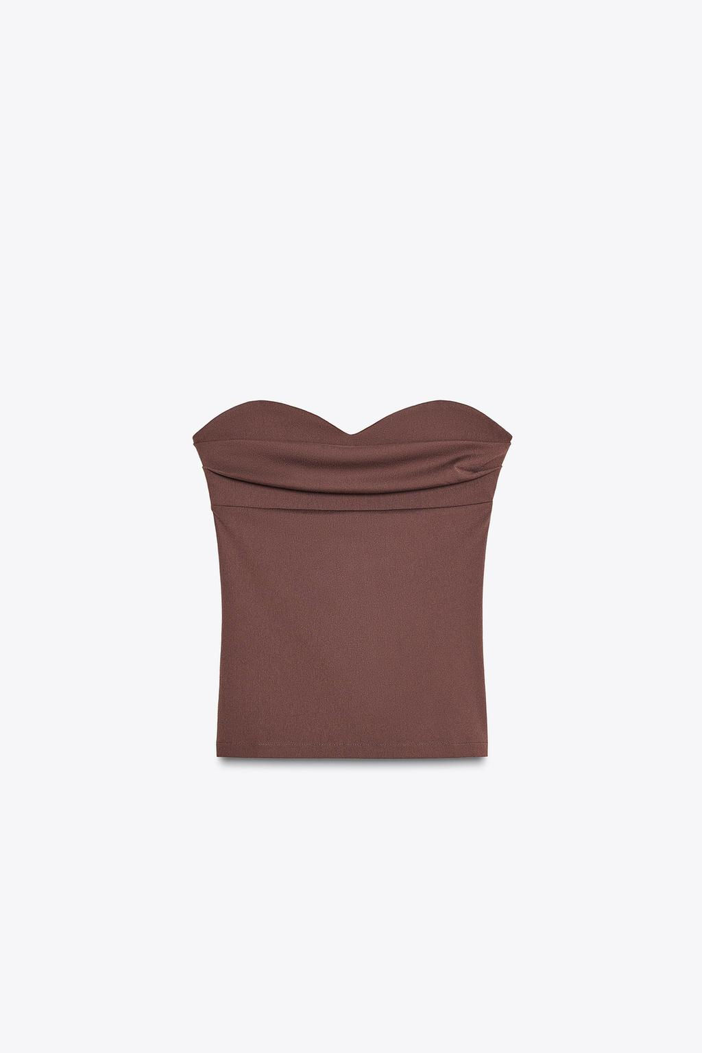 TEXTURED BANDEAU TOP - Zara фото 14