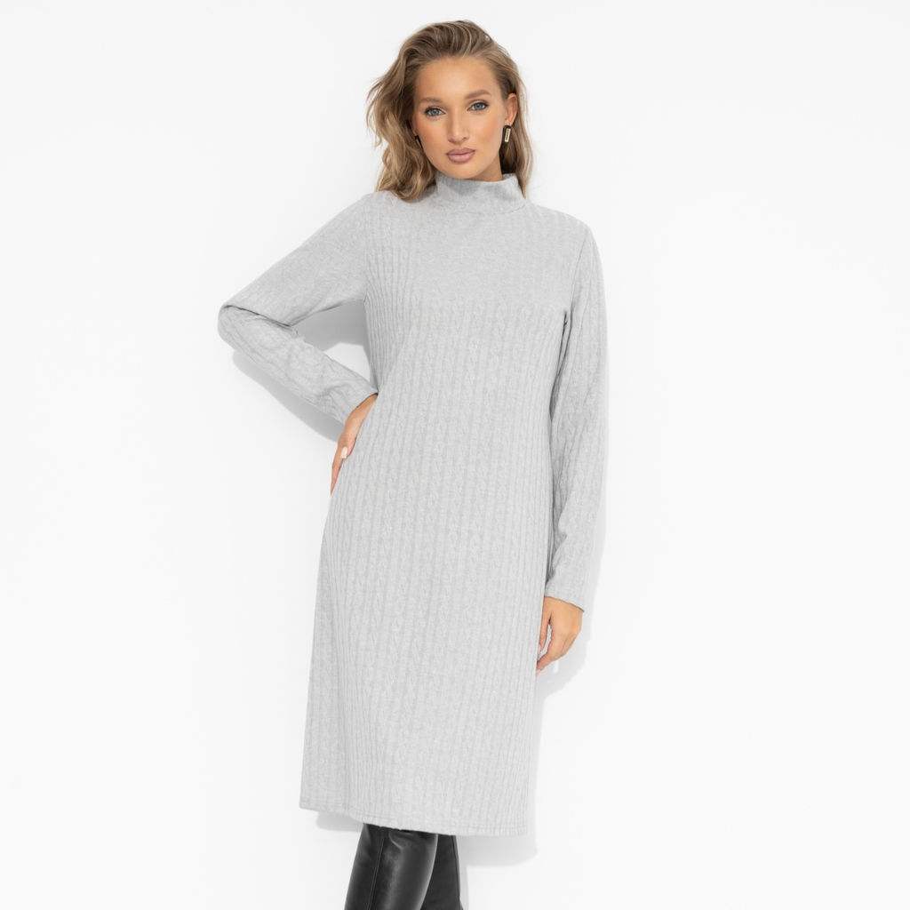 Платье из фактурного трикотажа, Неотразимый лук (серое) - Charutti фото 2