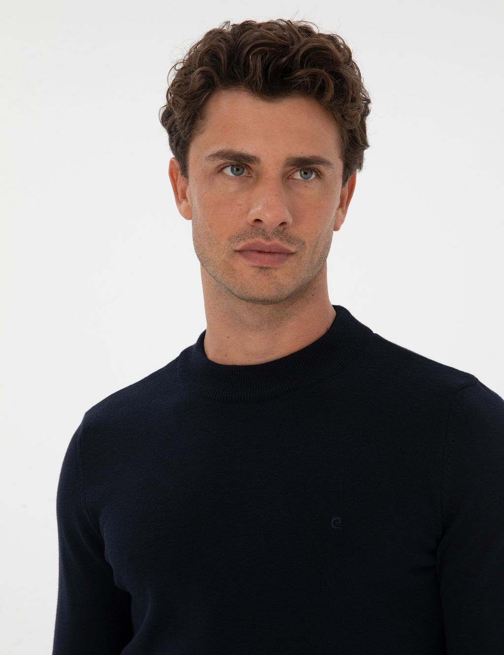 Lacivert Slim Fit _eyrek Yaka Basic Triko Kazak - Pierre cardin фото 2