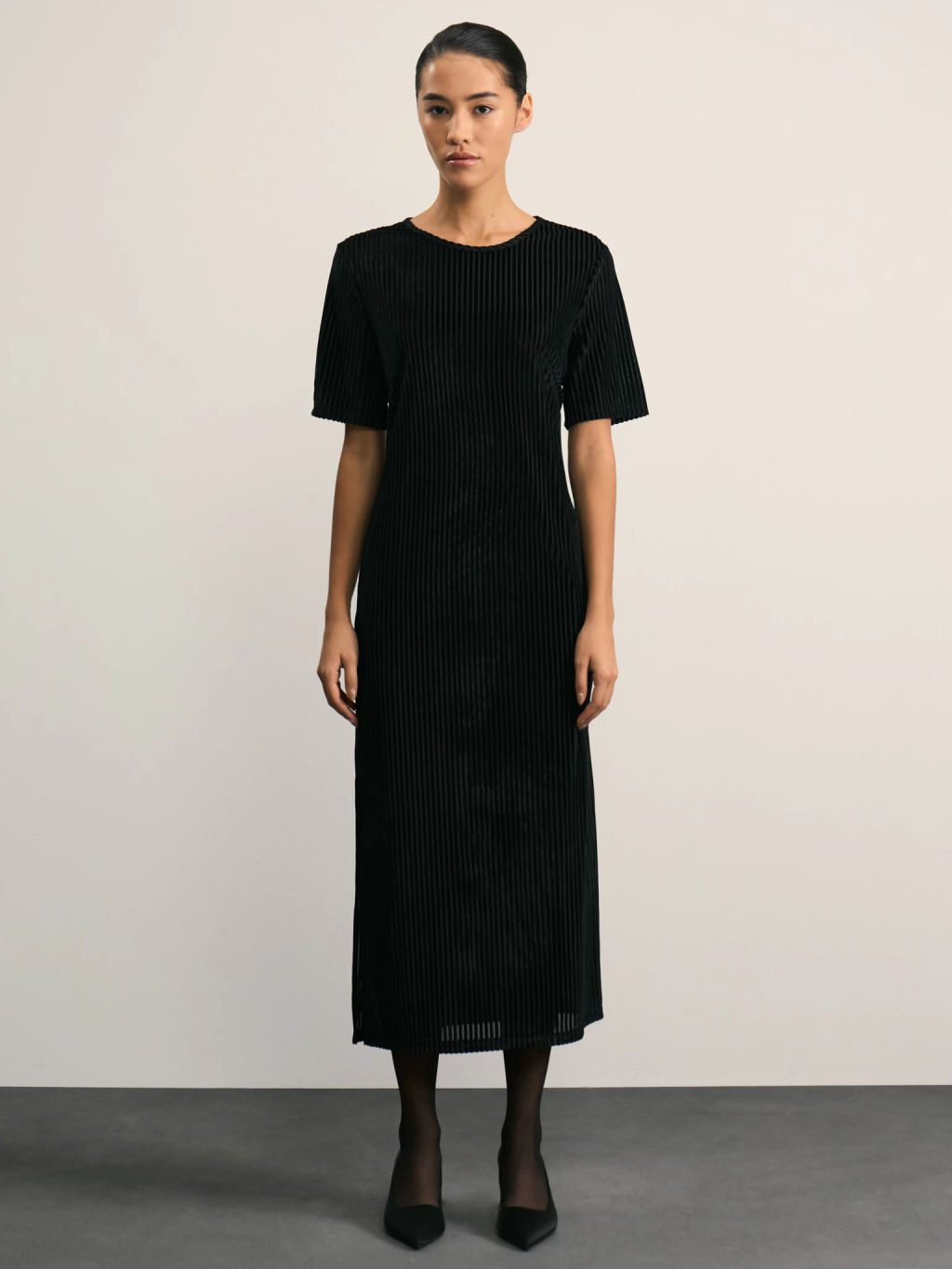 Платье - футболка из фактурной сетки / Zarina  фото 2