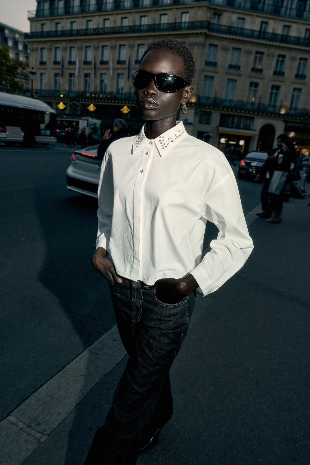 POPLIN SHIRT WITH JEWEL BEADS - Zara фото 2