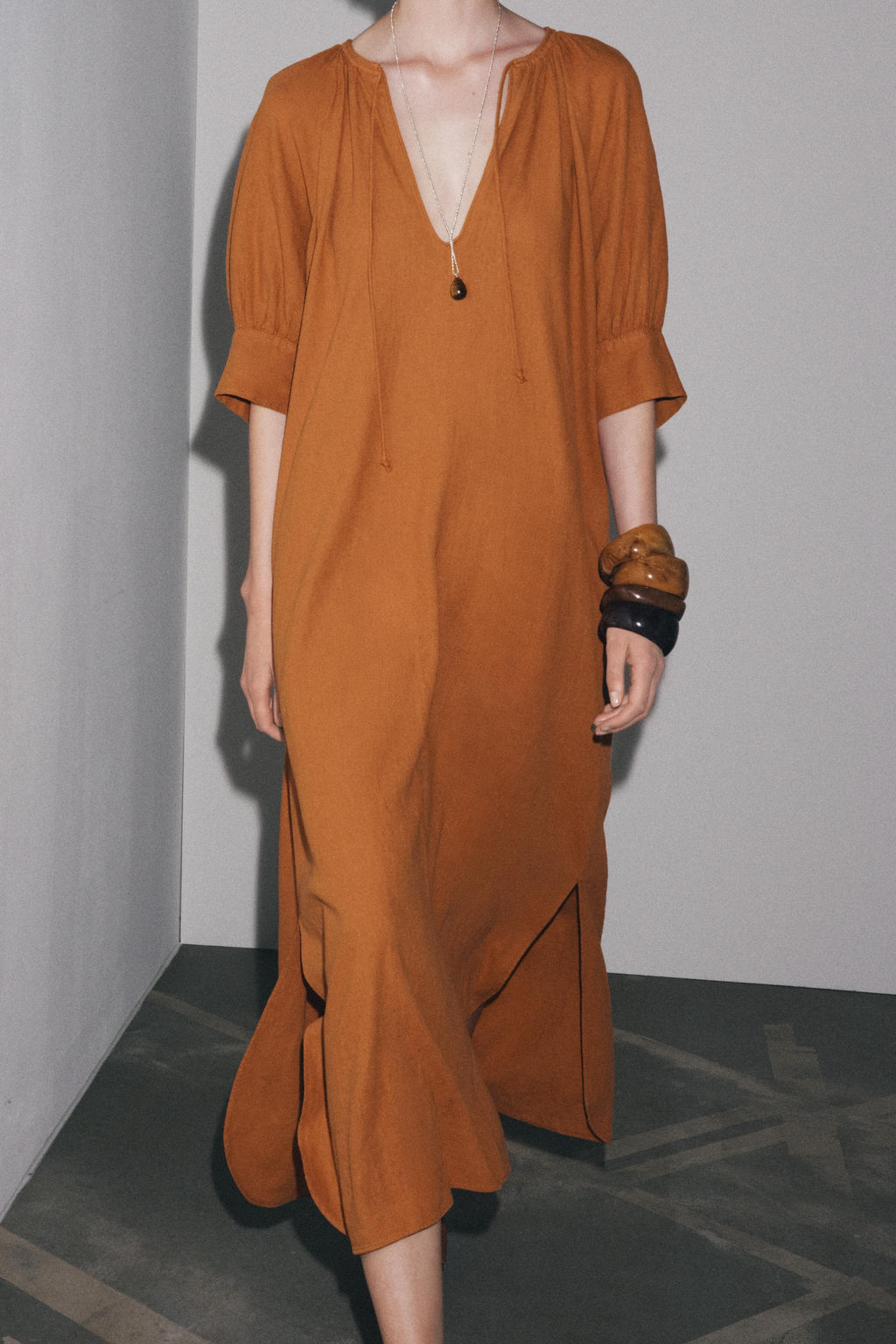 ZW COLLECTION LINEN TUNIC DRESS - Zara фото 11