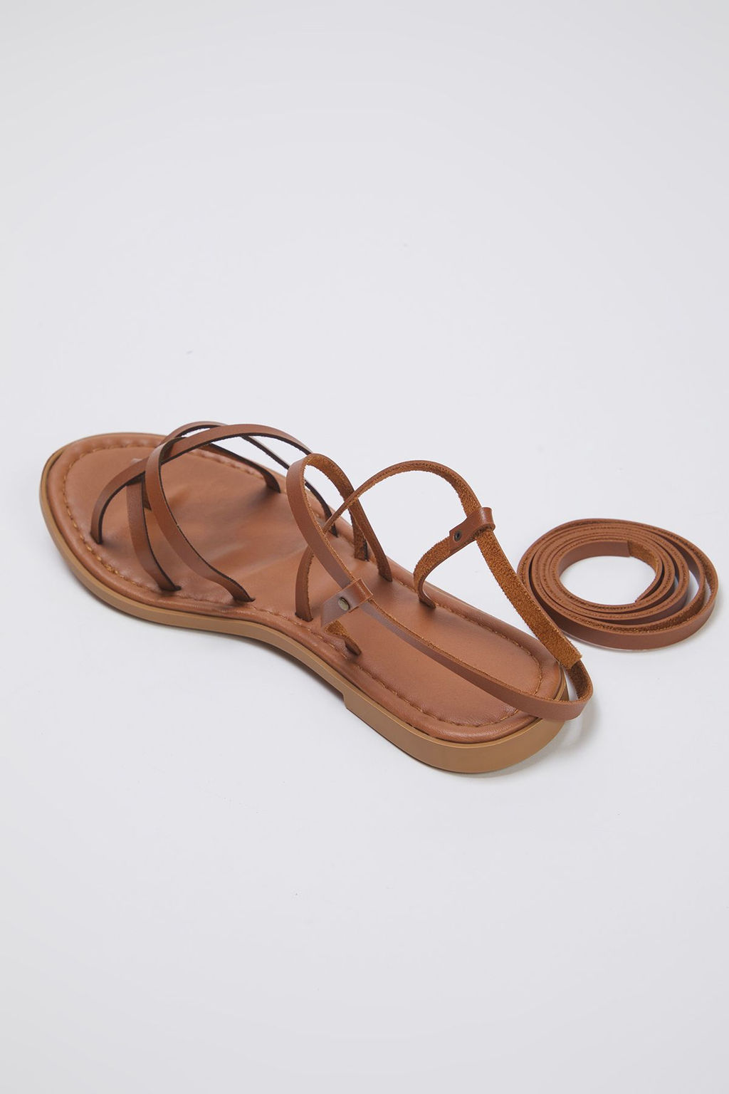 Trendyol Shoes Taba Bilekten Baglamal? Parmak Aras? Kad?n Sandalet TAKSS25SD00021 - Trendyolmilla фото 9