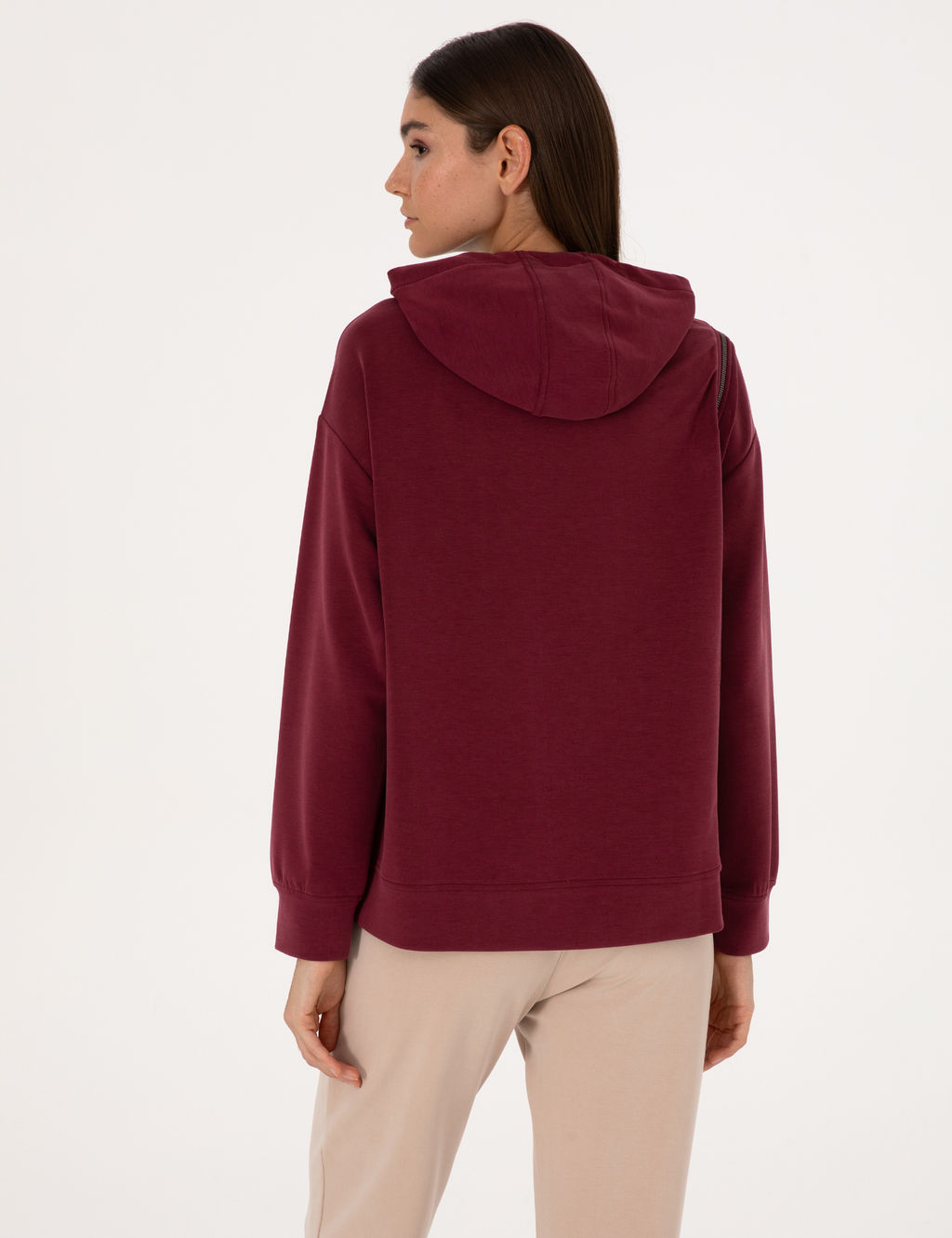 Vi_ne Oversize Modal Kar___ml_ Kap__onlu Sweatshirt