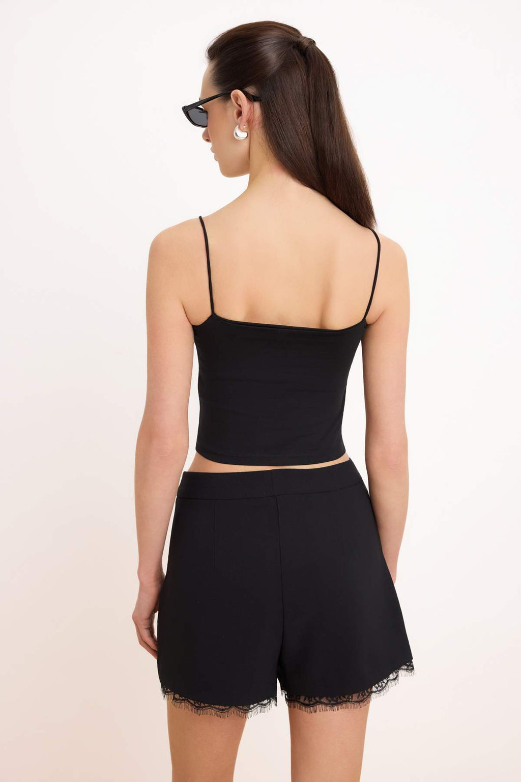 Ekru Fitted/Vucuda Oturan Ask?l? Straplez Dantel Detayl? Pamuklu Esnek Orme Atlet TWOSS26AL00049 - Trendyolmilla фото 8