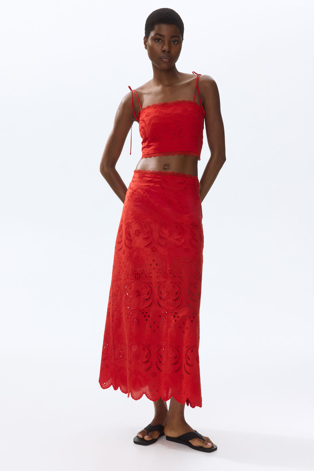 Falda de algod?n con bordado ingl?s - H&m фото 2