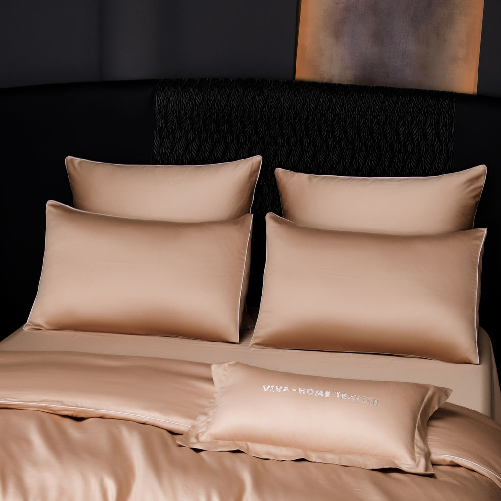 Комплект постельного белья Однотонный Сатин Премиум на резинке OCPR010 180*200*30;160*200*30;140*200*30 Дуэт Семейный 4 Наволочки