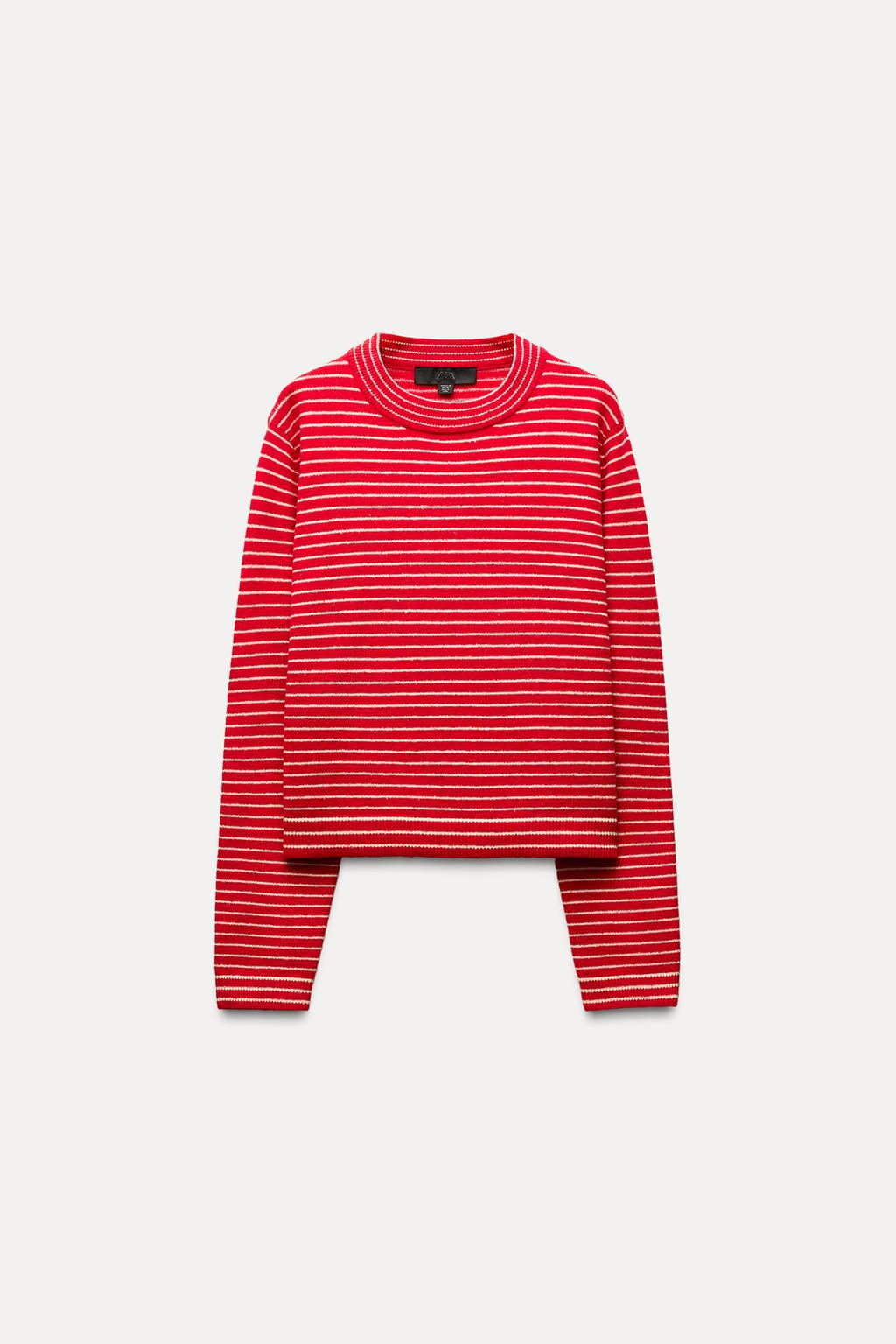 STRIPED KNIT CROPPED SWEATER - Zara фото 4