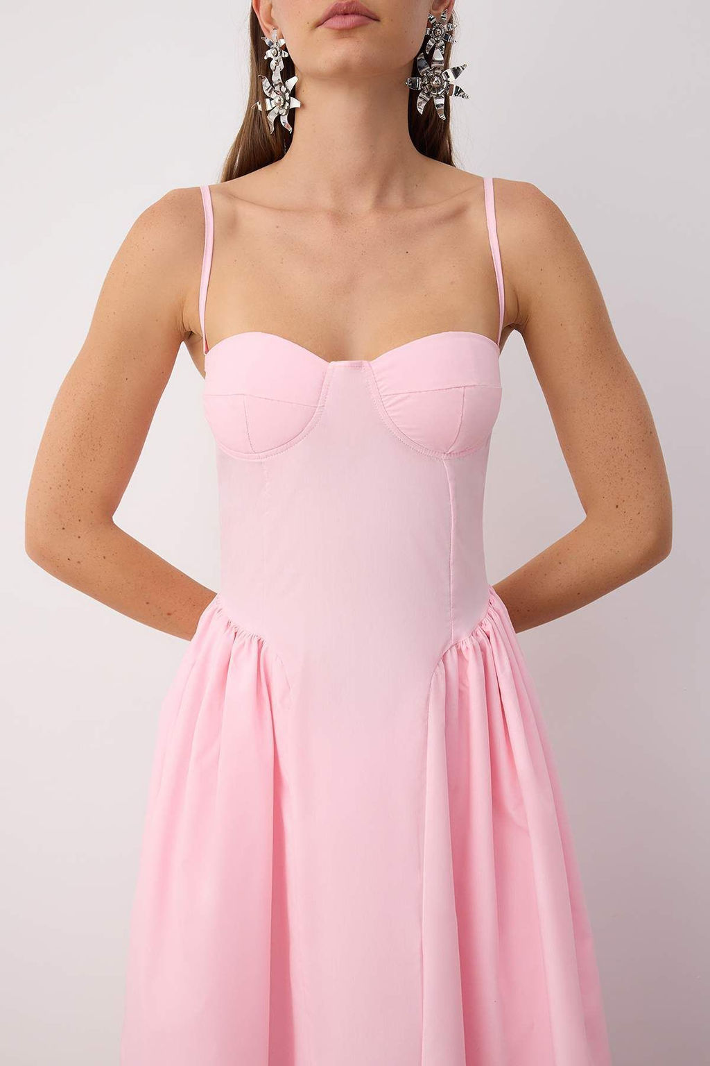 TRENDYOLMILLA Siyah A-Kesim Poplin Dokuma Midi S?k Elbise TPRSS24EL00294 фото 8