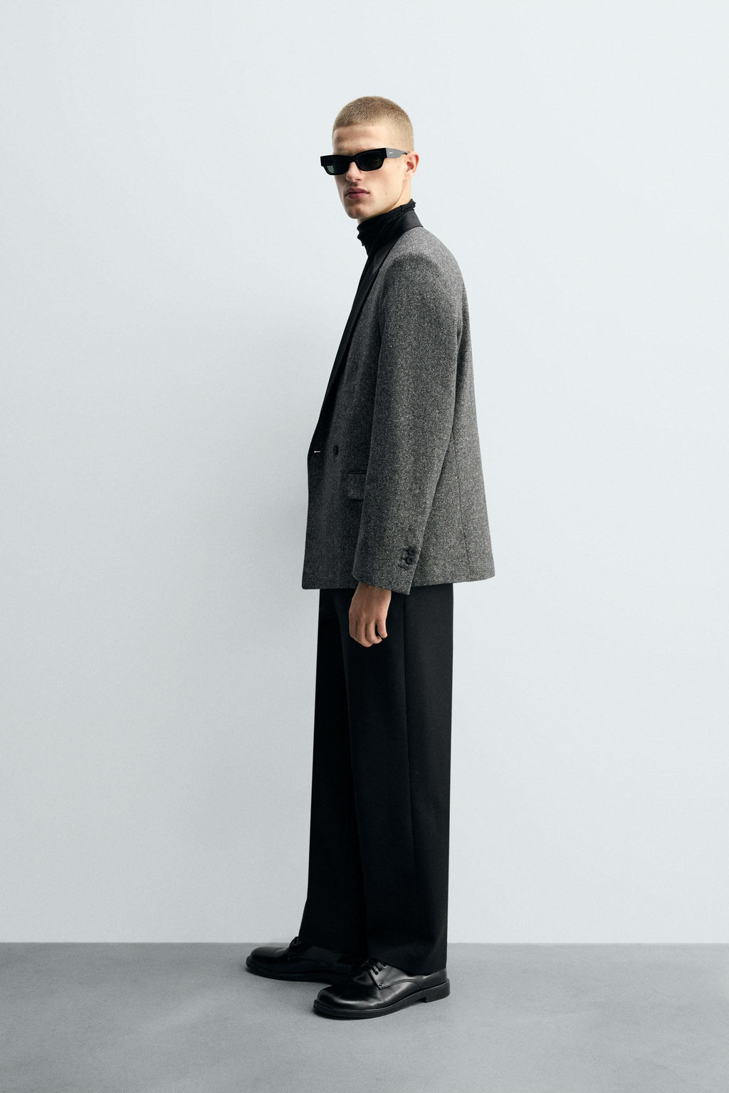 CONTRAST TEXTURED DOUBLE-BREASTED BLAZER - Zara фото 8