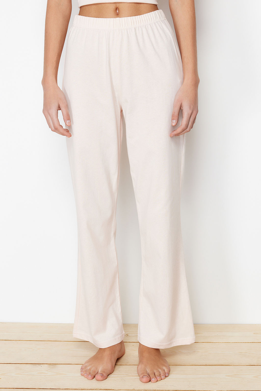 Trendyolmilla Pudra %100 Pamuklu Fil Bask?l? Orme Pijama Tak?m? THMSS24PT00070 фото 5