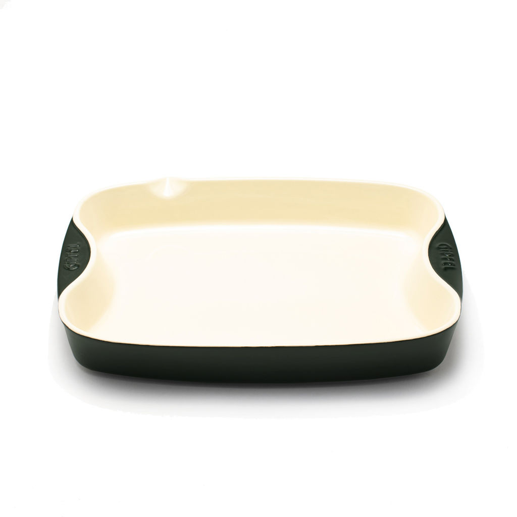 3906 GIPFEL Форма для запекания MAJOLICA с решеткой 36х24,5х6см. Цвет: темно-зеленый. Материал: жаропрочная керамика  фото 3