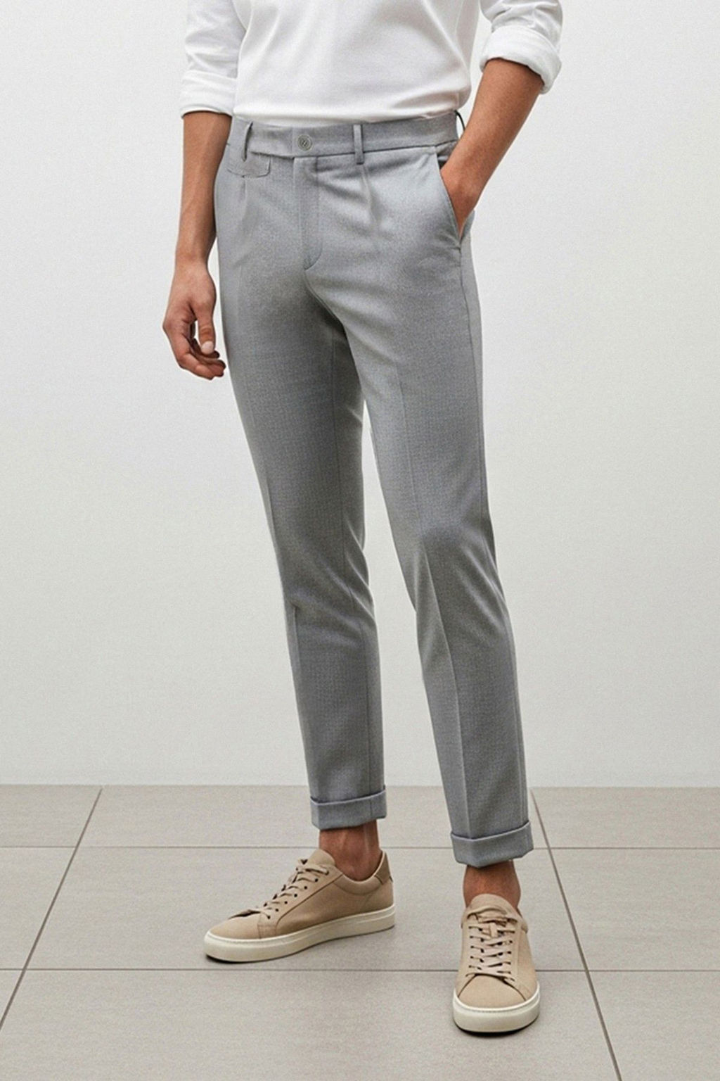 TRENDYOL MAN Siyah Italyan Kesim Pileli Klasik Duble Paca Kumas Pantolon TMNSS24PL00022