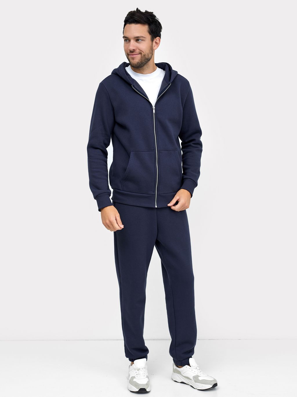 Утепленные джоггеры свободного силуэта в морском оттенке