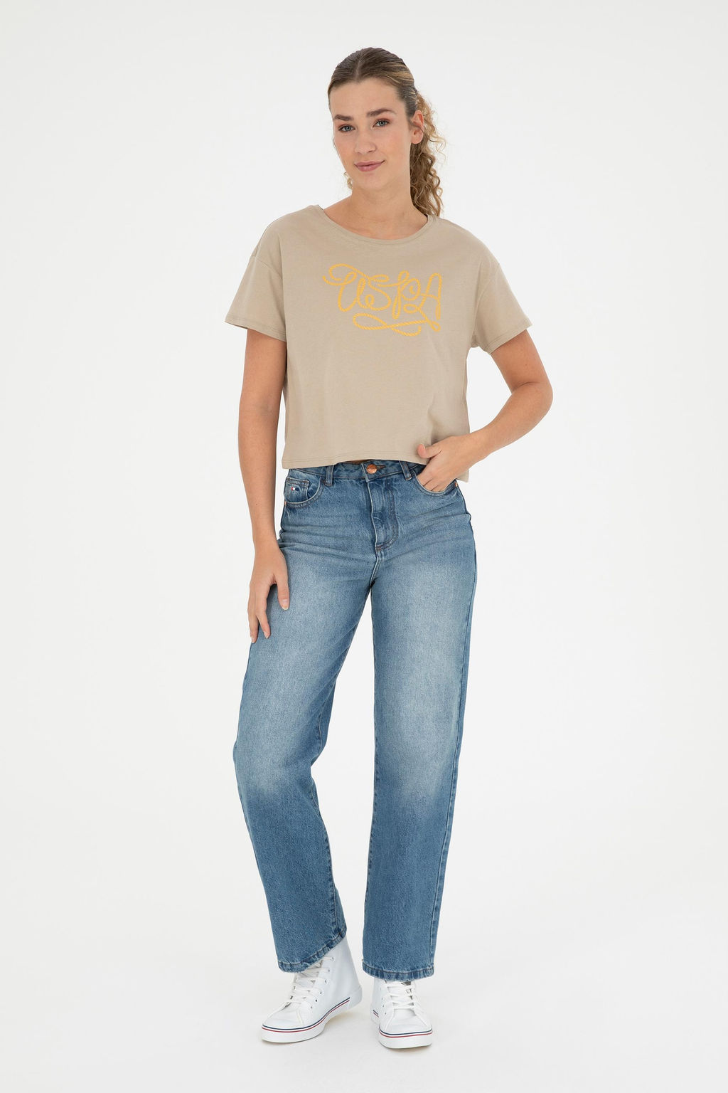 Женская футболка светло-хаки - U.s. polo assn фото 11