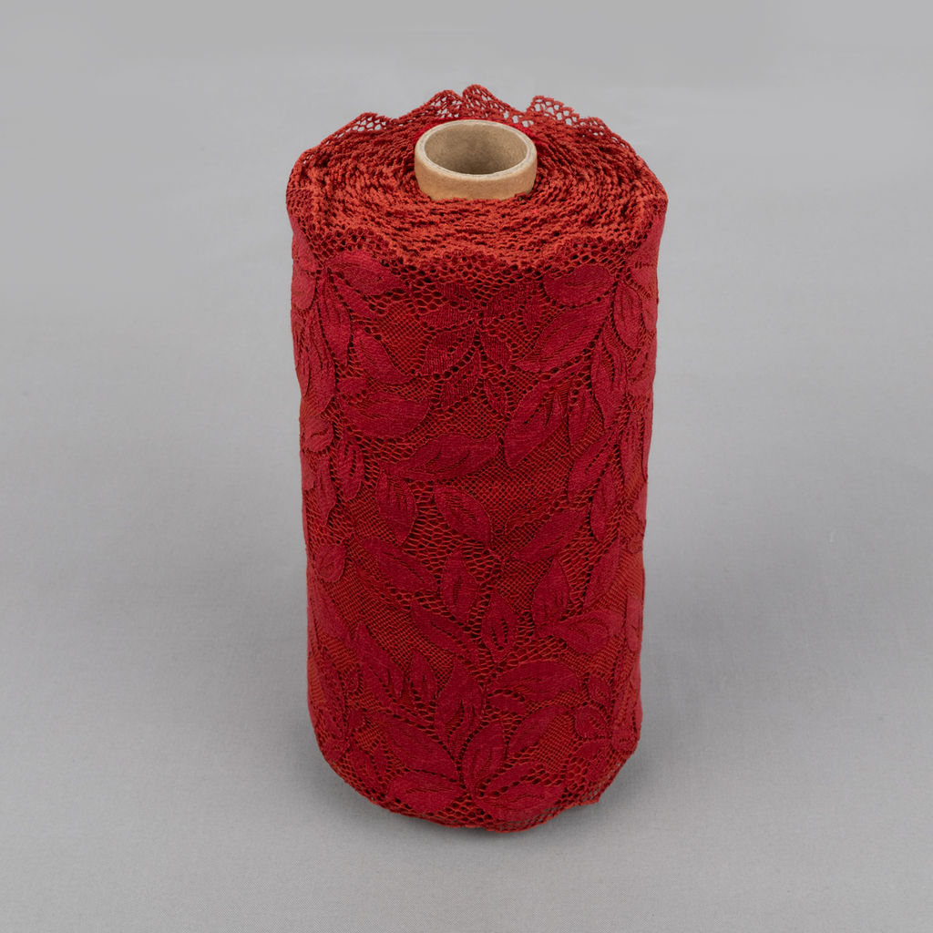 Кружево BLITZ эластичное 225 мм BLST-22 на бобине Турция т.красный