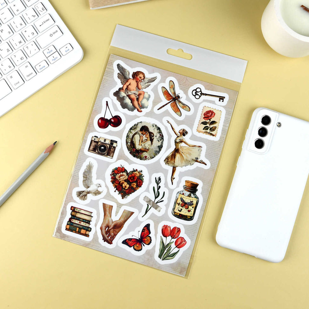 Набор наклеек. Серия "Любимые стикеры" арт. 72041 ВИНТАЖ 1 /148х210 мм,