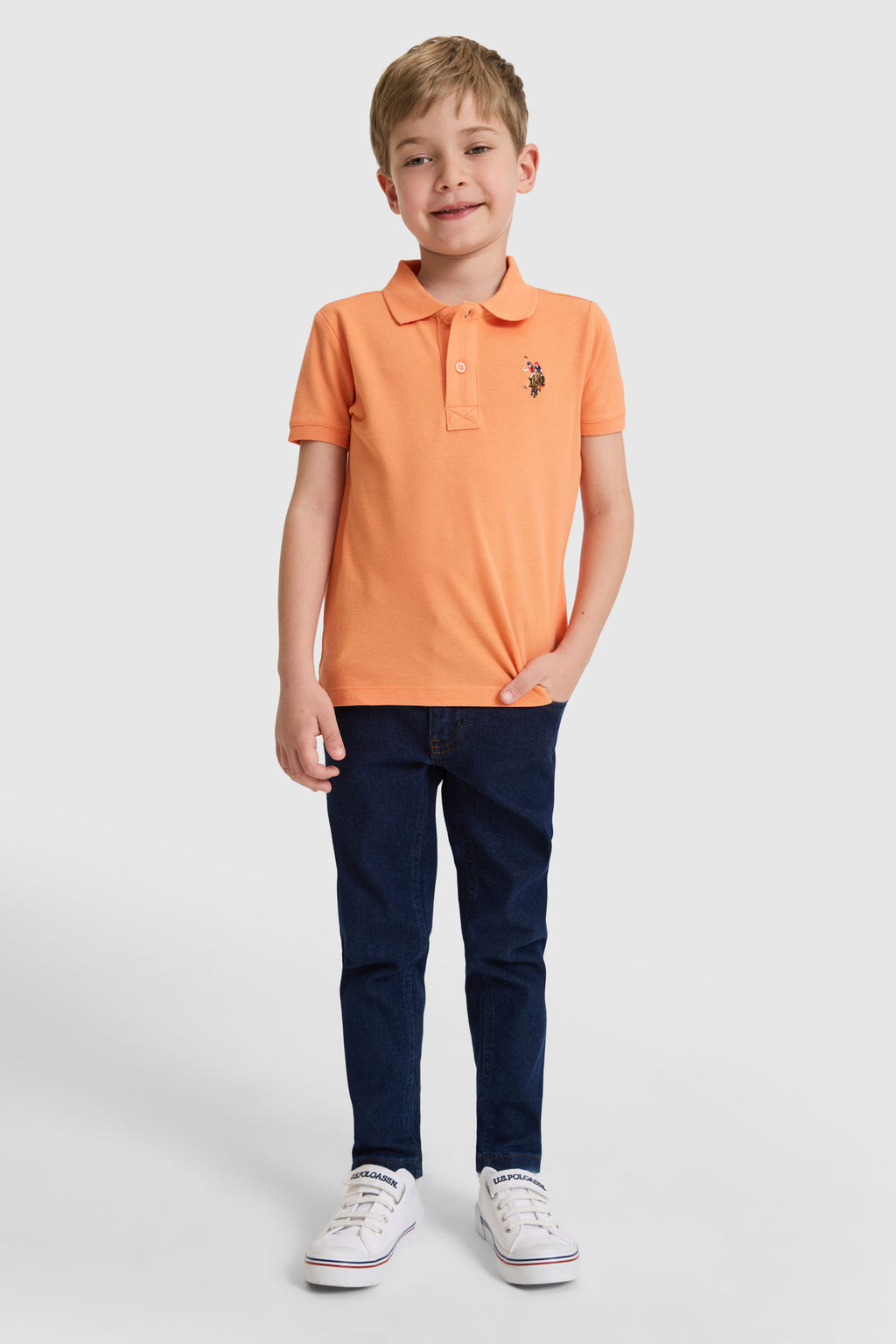 Erkek Гocuk Turuncu Polo Yaka Basic TiЕГrt - U.s. polo assn фото 4