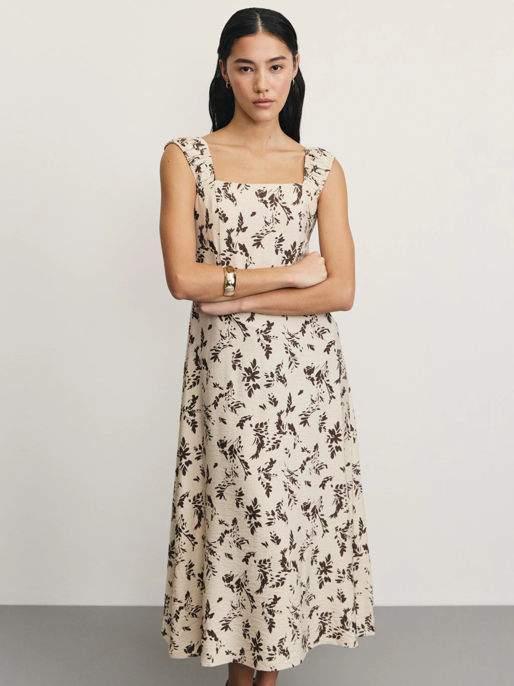 Сарафан из фактурной вискозы с принтом / Zarina  фото 2