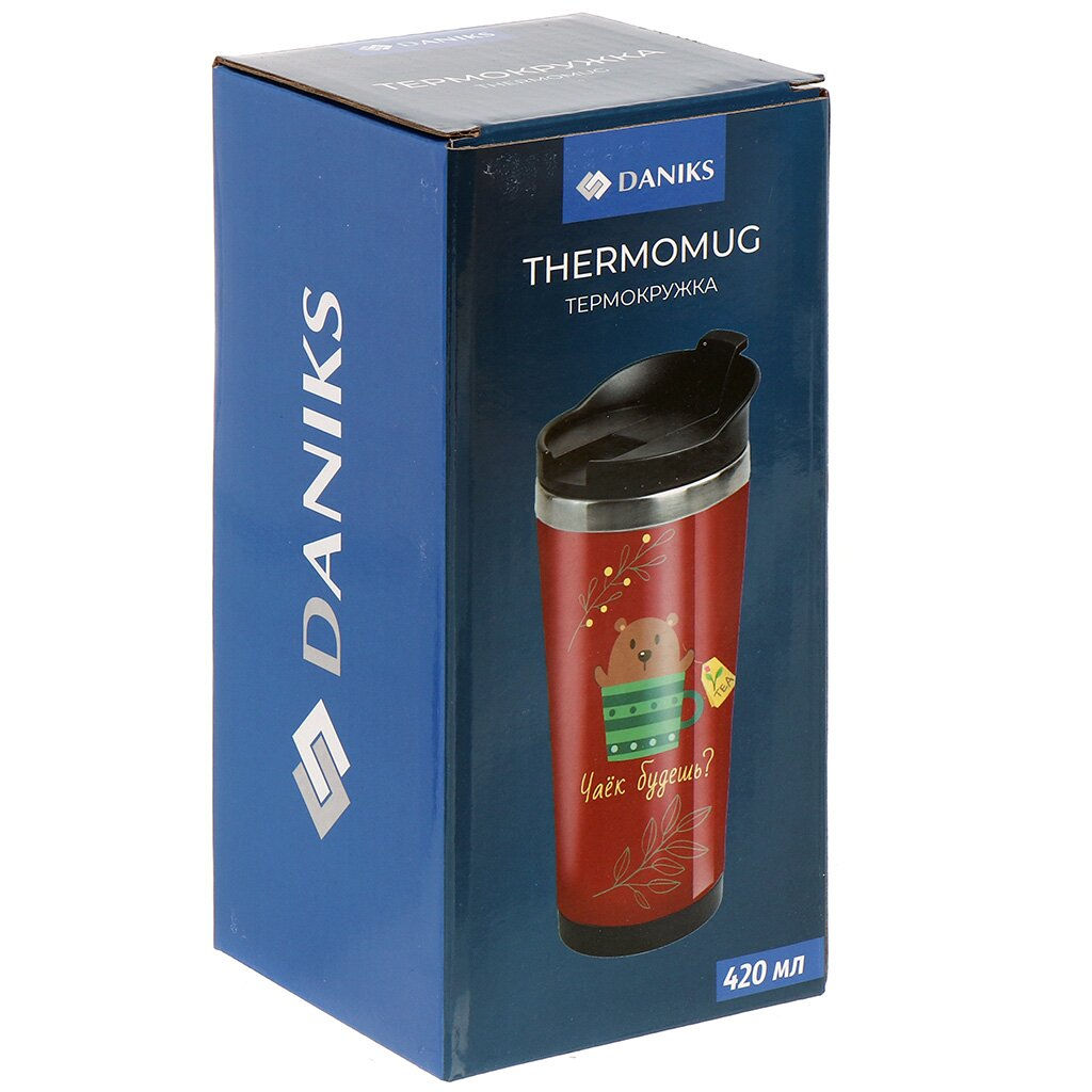 Термокружка нерж. сталь, пластик, 0.42 л, , Захватывать мир, колба нерж., FD-06-17 (449147) /DANIKS/  фото 7
