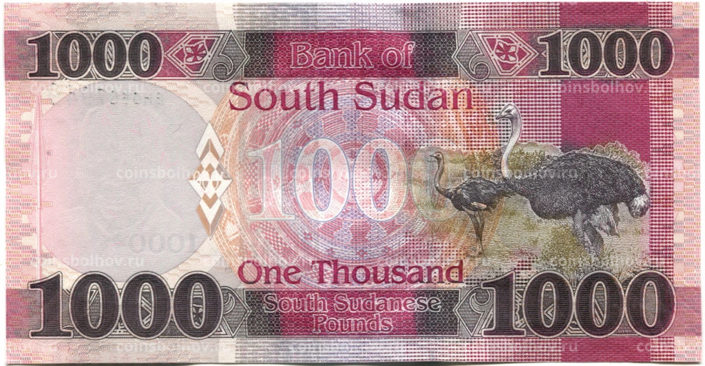 Банкнота 1000 шиллингов 2020 года Южный Судан