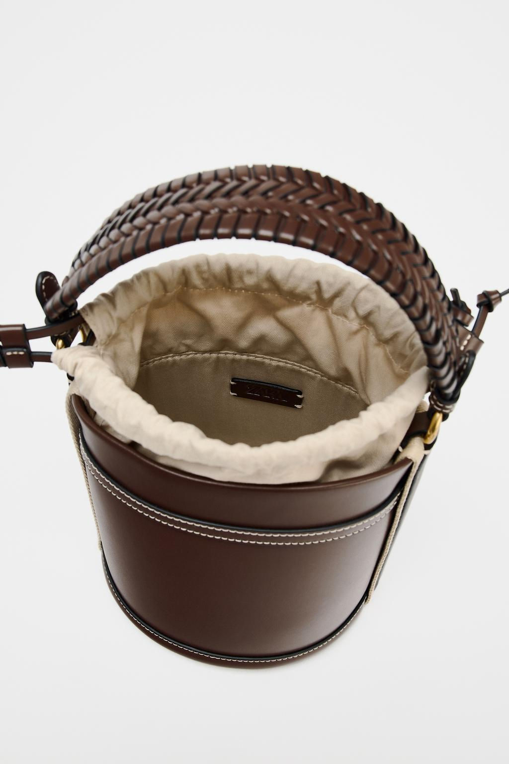 DOUBLE HANDLE BUCKET BAG - Zara фото 7